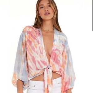 Young Fabulous & Broke Carmen Open Front Front Tie-Dye Size M NWT